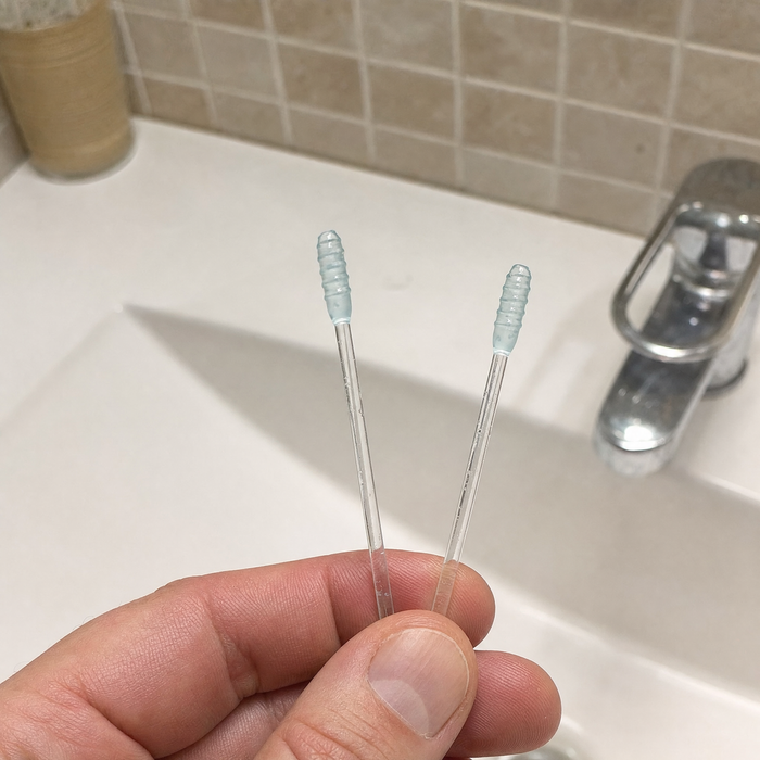 A stick being taken from the tray