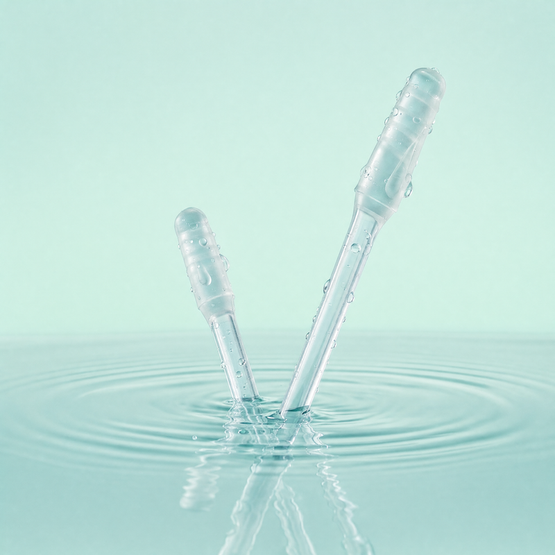Rinsing a stick under running water